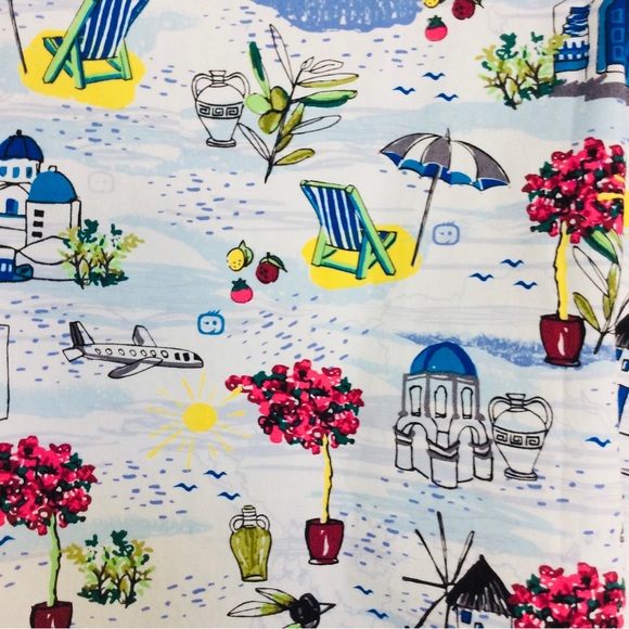 WonderWink SANTORINI Greek Vacation Print SCRUB TOP XS - Picture 2 of 14